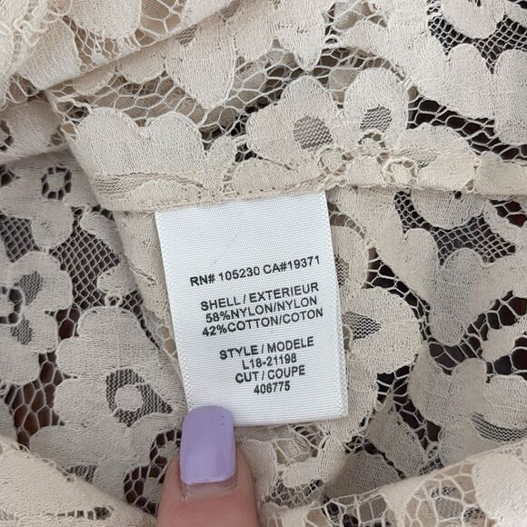 Joie Elvia Cream Lace 3/4 Sleeve Top Size XS - Picture 11 of 13